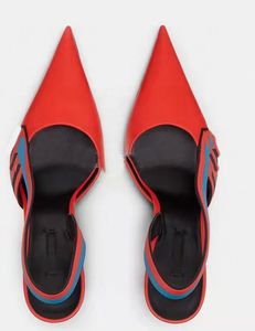 Printemps 2022 mode sandales à talons exposés semelle extérieure en cuir luxe 7cm talons hauts pour femmes 35-42