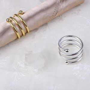 Anillos de servilleta de resorte de metal para mesa de cocina Titular de servilleta Banquete de boda Cena Decoración de Navidad Favor RH2326