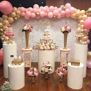 Métal carré cylindre colonne présentoir pilier route plomb fleurs vase gâteau artisanat dessert présentoir mariage grand événement fête décor