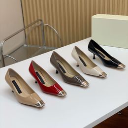 Metalen vierkante kop moderne hoge hakken Star-stijl klassieke mode comfortabele schoenen ontwerp platform ontwerper fabriek schoenendoos
