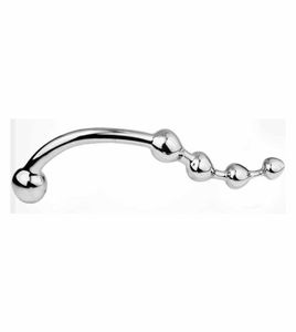 Plug Anal en acier en métal tirant des perles stimulateur d'intrus de fesses masseur de corps sensuel froid jouet sexuel fétichiste nouveau Design parfait Curv9592443