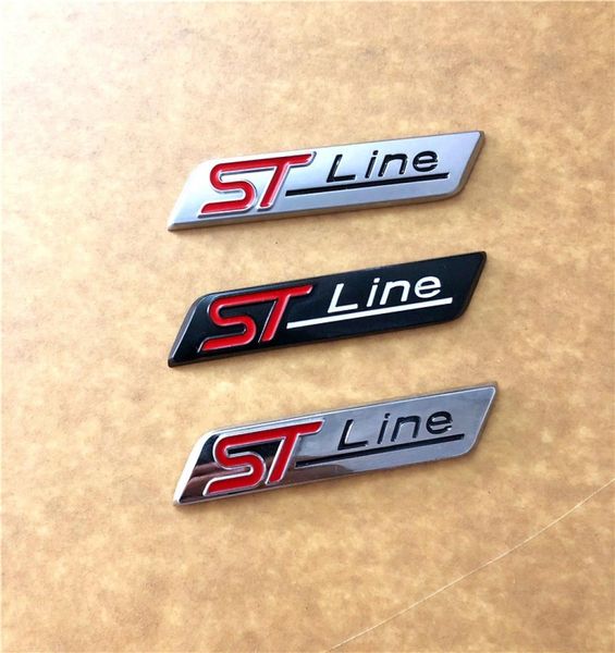 Insignia de emblema de coche STline ST line de Metal, calcomanía automática, pegatina 3D, emblema para Focus ST Mondeo, cromo, plata mate, negro 9233880