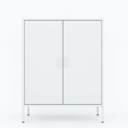 Metal Storage Locker Cabinet, Adjustable Shelves Free Standing Sideboard Steel Cabinets for Office,Home