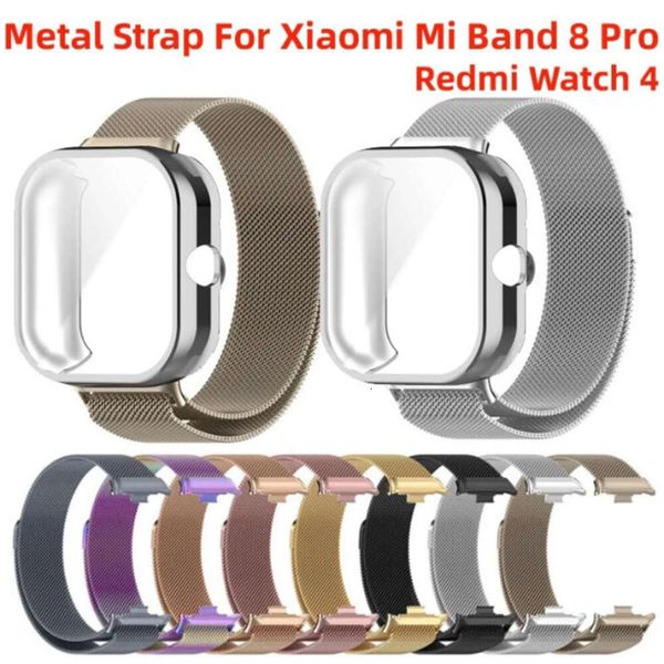 Sangle métallique + étui électroplate pour Redmi Watch 4 Accessoires Couverture complète Écran Protecteur Tempéré Verre