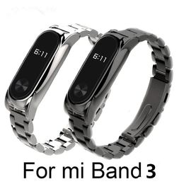 Bracelet en métal pour Xiaomi Mi Band 3 Bracelet en acier inoxydable sans vis pour MiBand 3 bracelets remplacer les accessoires pour Mi Band 3