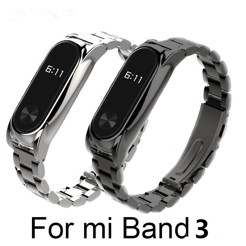 Xiaomi Mi Band 3用メタルストラップMiband用のスクリューレスステンレススチール製ブレスレット3リストバンド交換アクセサリをMIバンド3