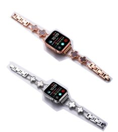 Sangles en métal pour bande de montre 44 mm 42 mm 40 mm 38 mm 41 mm 45 mm Sangle de remplacement de trèfle à quatre feuilles Iwatch 6 SE 5 4 3 2 1 SmartWatch2396542