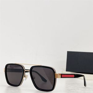 Gafas de sol de metal definidas por una silueta rectangular y elegantes monturas de acetato. La parte delantera de la montura está acentuada con un delgado puente doble de metal decorado 96S.