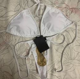 Metalen Zwembikini Set Designer String 2024 Merk Braziliaanse Micro Bikini's Sexy Twee Stukken Badpak Wit Badmode XL Biquinis Vrouwelijk Badpak Snelle Verzending