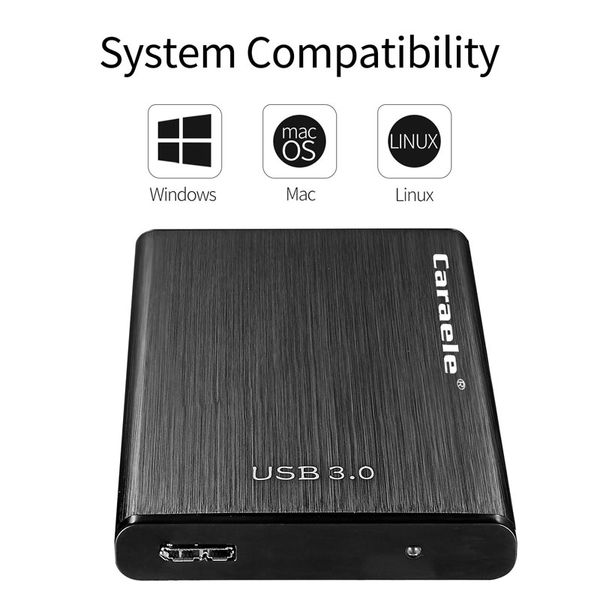 Discos duros portátiles externos HDD delgados de metal Capacidad de almacenamiento Disco duro port￡til externo para PC/Mac