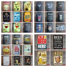 Metal Tin Sign Cocktail Bière Wine Metal Affiche vintage artisanat Art Sticker Iron Peinture Home Restaurant Décoration Pub Pub Mur Decor H9382502