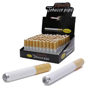 Tuyaux à fumer en métal pour herbes de tabac, poche à un frappeur, tuyau à main Portable en acier, bouffée de fumée, dispositif à Tube de Cigarette en alliage d'aluminium