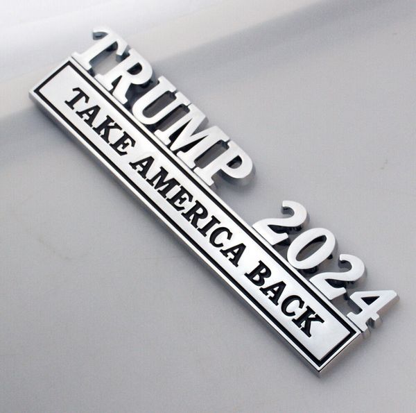 Metal Trump 2024 Take America Back Car Badge Sticker Decoración 4 colores