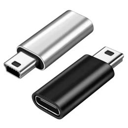 Metal Universal OTG Mini 5 pin Adaptador U USB B Masculino a USB Tipo C Conector de transferencia de datos femenino para cámara digital GPS