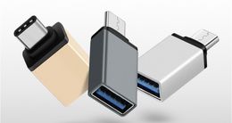 Metalen USB 3.1 Type C OTG-adapter Mannelijk naar USB 3.0 Een vrouwelijke convertoradapter OTG-functie voor MacBook Google Chromebook Gratis verzending