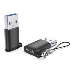 Metalen USB3.1 Type-C OTG-adapter Mannelijke USB 3.1 naar Vrouw Type C Data Converter Connector voor alle Type C Apparaat Kleurrijke 8 kleuren met Lanyard