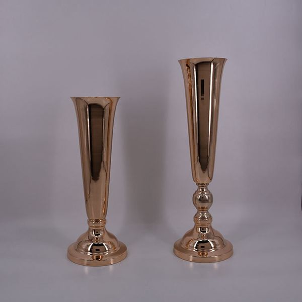 Vase en métal Table mariage pièce maîtresse Vases à fleurs événement route plomb porte-fleurs pour la décoration de la maison en gros