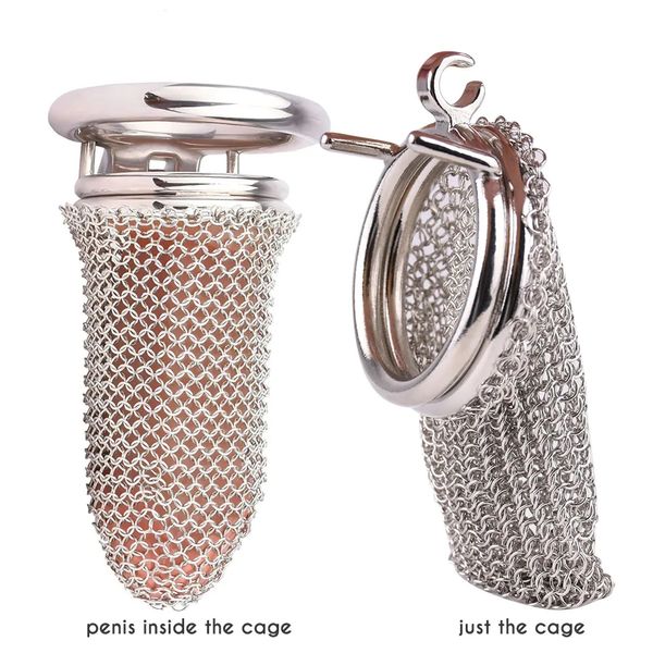 Cage de chasteté ventilée en métal pour homme, nouvelle serrure à maille creuse, augmente le flux d'air, dispositif BDSM, jouets sexuels pour adultes