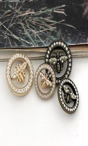 Bouton de couture en métal Vintage abeille, bricolage, boutons ronds en perles de cristal pour chemise, pull, manteau 2956115