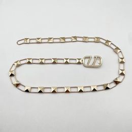Ceinture de chaîne de taille en métal pour femmes ceintures de créateurs ceinture de mode étroite en alliage d'or ceinture de luxe pour femme
