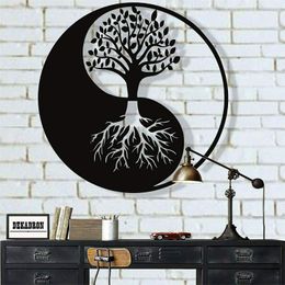 Art Arbre de Vie Art Mural Métal Yin Yang Décor Décoration murale en métal