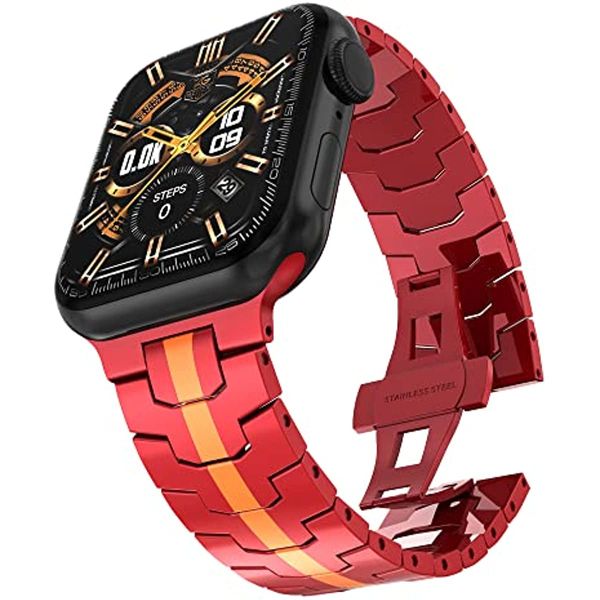 Bracelets de montre en métal compatibles avec les bracelets Apple Watch 49 mm 45 mm 44 mm 42 mm 41 mm 40 mm 38 mm Bracelet à maillons en acier inoxydable pour homme pour iwttch 8 7 6 5 4 3 SE