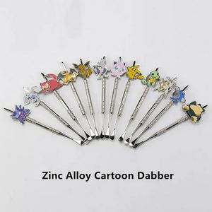 Metaal Wax Dabber Cartoon Design Zinklegering Rookaccessoires Voor Snuff Bottle Tabaksschoppen Poederschepje Siliconen Pot Glazen Kom Pallet dab tool