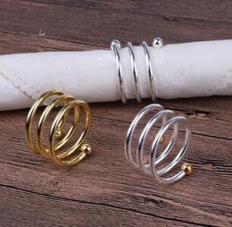 Metalen bruiloft servet ring speciale lente ontwerp gouden servet-ringen tafel keuken servet houder diner feest kerstcoratie SN2883