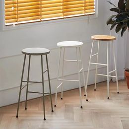 Metal White Bar Chair Counter Lounge Make Up Barstool Taburete Oficina de taburetes redondos Altos Cocina Muebles minimalistas en casa