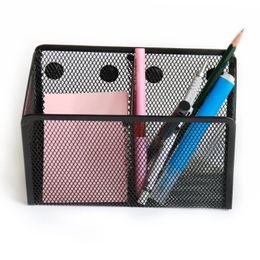 Metal Mesh Mesh Cesta magnética Caja de almacenamiento Consejo de tiza para lápiz de tiza maquillaje de lápiz