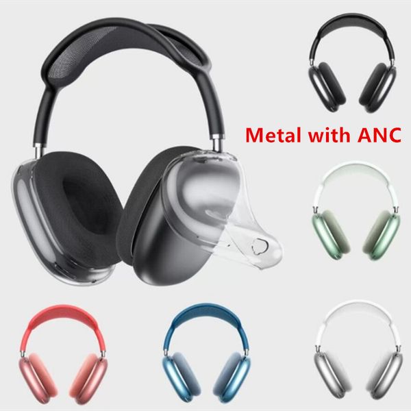 Métal avec ANC pour Airpods Max écouteurs accessoires Transparent TPU solide Silicone étanche étui de protection AirPod Maxs casque casque housse