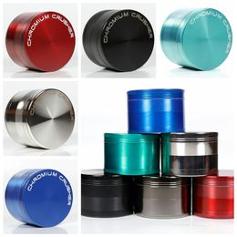 Concasseur de chrome Grinders métalliques Boudre d'herbe 4 pièces de calque Grinder 40mm 50mm 55mm 63mm de tabac de tabac de 63mm 6 couleurs DHL