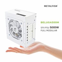 METALFISH SFX-500W alimentation SFX blanche entièrement modulaire pour boîtier d'ordinateur de jeu avec câble modèle en Silicone blanc entrée 100/220 V 240307