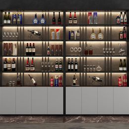 Metalic Modern Wine Rack Kitchen Home Liquor Whisky Whisky Gabinete Sala de estar Cremalheira de Vinho Room Muebles