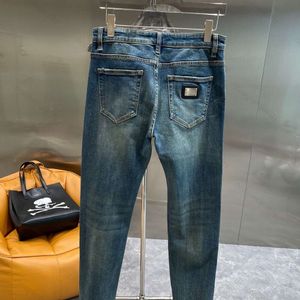Metallic borduurwerkontwerper Casual gewassen denim broek mannen vrouwen lossen joggingbroek heren jeans