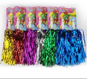 Metallic Foil Cheerleading Pom Pom Baton Handheld Cheerleader Pompoms For Kids Dance Party Sports Toys Team Spiring Encourage