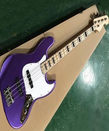 Metallic Purple 4 Critres Electric Jazz Bass avec pickguardmaple Fingerboard BindingCan être personnalisé comme demande1590056