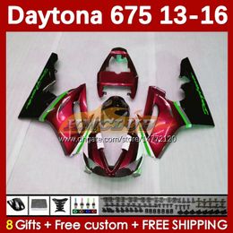 Metallic Red Motorcycle Fairing Kit voor Daytona 675 675R 2013 2014 2015 2015 Bodywork 166No.117 Daytona675 Body Daytona 675 R 13 14 15 16 2013-2016 OEM Moto-kuipen