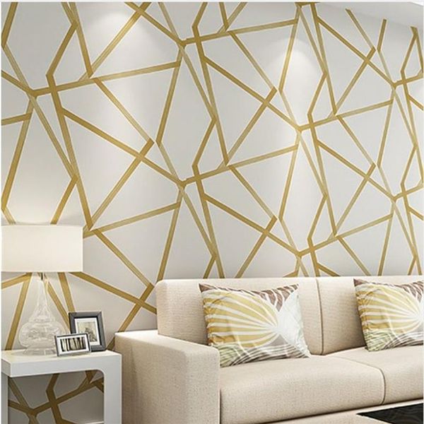 Papel de pared de diseño moderno geométrico triangular metálico, papel tapiz para decoración del hogar, rollo de papel tapiz para paredes, dormitorio, sala de estar, pasillo, cubierta de pared 2374