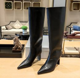 Metallize Cagole Boot Designer Rivet Studs Buckles Casual Chaussures Femmes Mode De Luxe Blanc Noir Jaune Fête De Mariage Talons Hauts Bottes De Moto Western