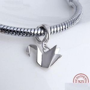 Metalen eenvoudige sieraden sterling sier S925 armband kralen papier kraan witte losse charms diy hanger accessoires drop levering dh9o1