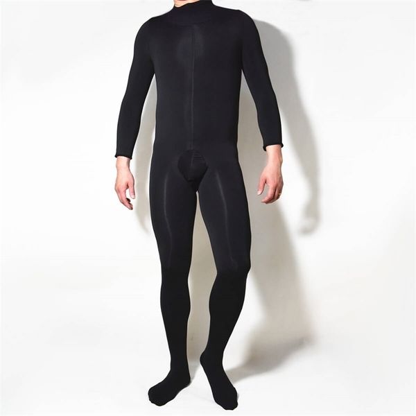 Metelam Mens Full Body Suit avec Mirco Velvet Inside Super Keep Warm Convex Pouch Penis Sheath Style pour l'hiver 211211