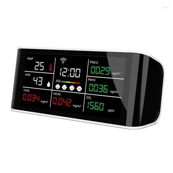 Medidor Wifi Tuya Monitor de calidad del aire multifuncional PM2.5 PM10 HCHO TOVC Temperatura Humedad Detector infrarrojo NDIR