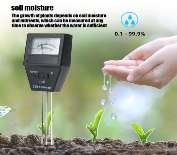 Mètres Plante Sol PH Mètre Moniteur d'humidité Détecteur d'acidité Testeur de fertilité Fleurs d'extérieur Instrument de jardin Tool8655765