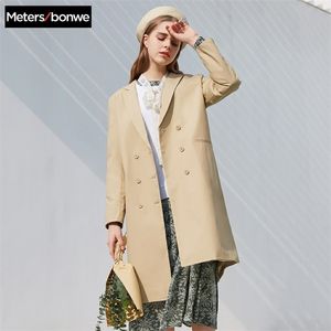 METERSBONWE 2020 Spring New Fashion Trench vrouwelijke windjas jas vrouwen casual kantoor dame wilde retro pak trench jas lj200825