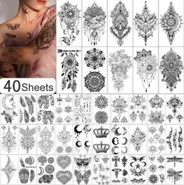 Metershine 40 feuilles de tatouage temporaire de Henné Mandala Extra Large Mandala pour femmes et filles autocollants de tatouage sexy98099156954795