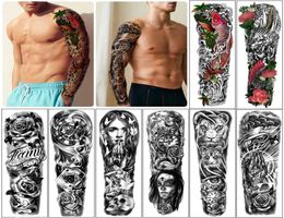 Metershine 46 feuilles autocollants de faux tatouage temporaire imperméables pour bras complet et demi avec imagerie unique ou Totem Express Body Art pour M2355853