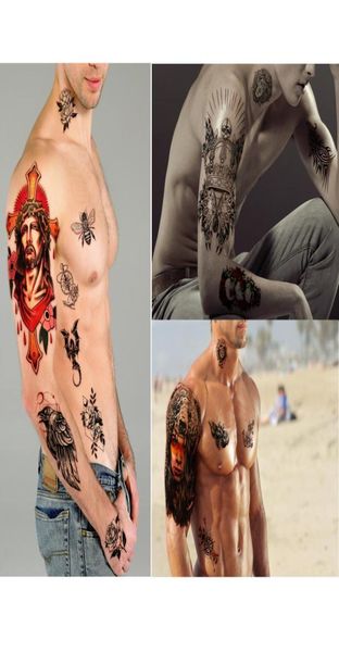 Metershine 56 feuilles étanches de faux tatouages ​​temporaires d'autocollants d'images uniques ou d'art corporel Totem Express pour les hommes Femmes Girl3894278