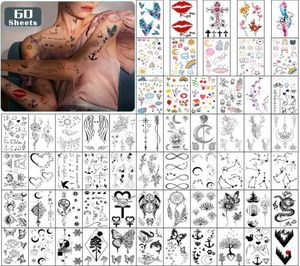 Metershine 60 feuilles minuscules autocollants de tatouage temporaire imperméables d'images uniques ou Totem pour fille hommes femmes 89048466104766