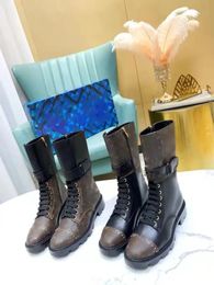 Metropolis Ranger femme bottes de combat Designers Martin cheville cuir de veau et toile chaussures plates grande taille 35-41